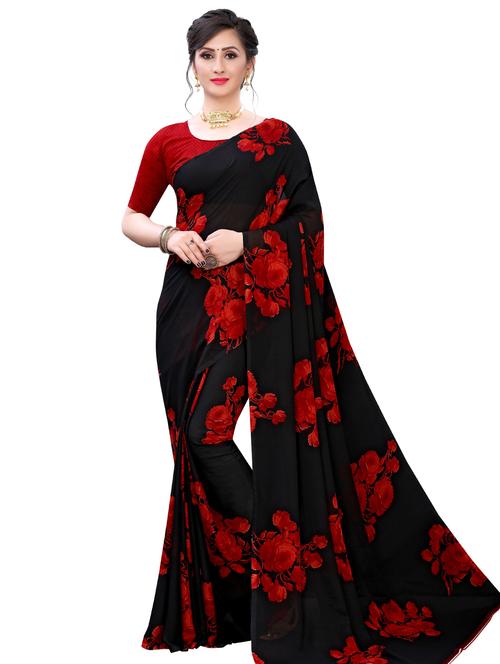 floral printed saree - 17609678 - Very Small Image - 1