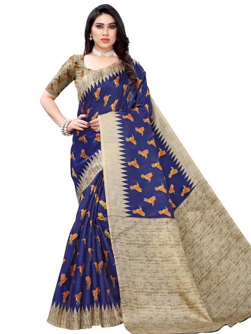 conversational printed saree with blouse - 17609683 - Very Small Image - 1