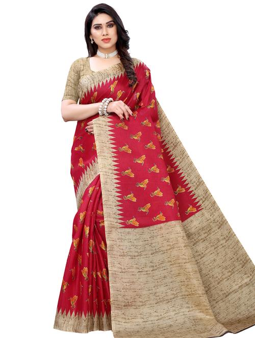 conversational printed saree with blouse - 17609684 - Very Small Image - 1