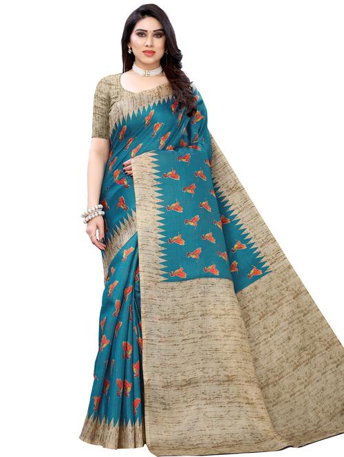 conversational printed saree with blouse - 17609685 - Very Small Image - 1