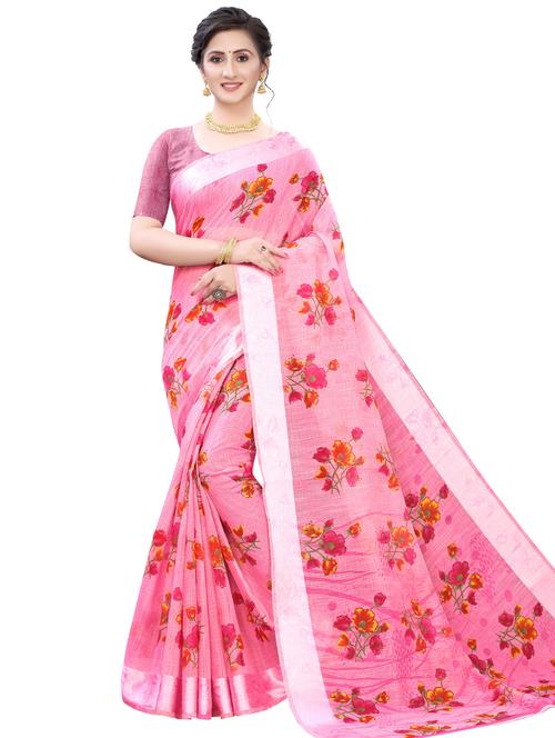 floral printed saree - 17609714 - Very Small Image - 1