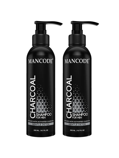 mancode charcoal shampoo 200ml + charcoal shampoo 200ml for men, prevents dandruff, makes your hair shinier - 17609816 - Very Small Image - 1