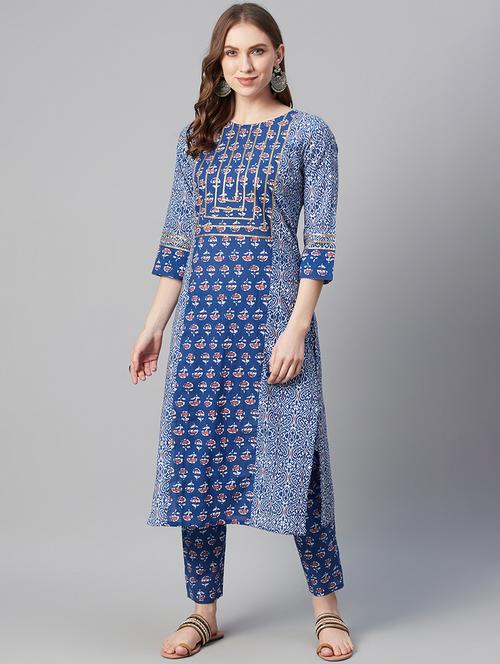 printed straight kurta - 17609845 - Very Small Image - 1
