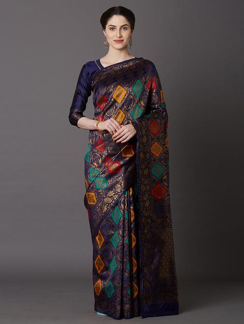 jacquard woven saree with blouse - 17610392 - Very Small Image - 1