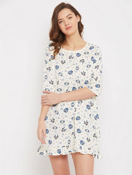 round neck printed sleepshirt - 17610636 - Very Small Image - 1