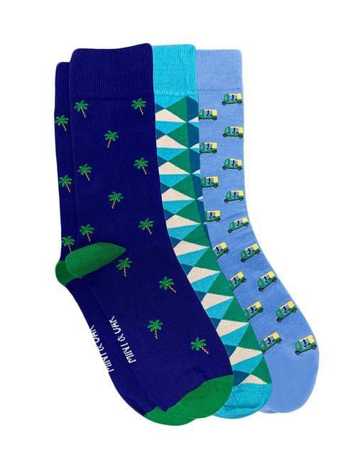 pack of 3 printed above ankle length sock - 17610718 - Very Small Image - 1