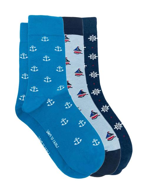 men pack of 3 printed above ankle length socks - 17610802 - Very Small Image - 1