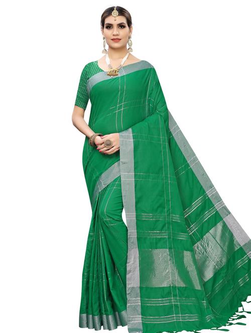 checkered chettinad saree with blouse - 17611408 - Very Small Image - 1