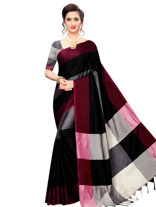 color block chettinad saree with blouse - 17611425 - Very Small Image - 1