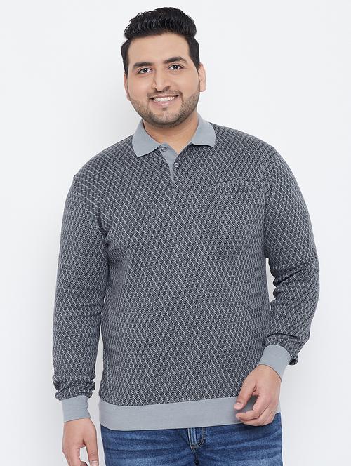 grey self design polo t-shirt - 17611514 - Very Small Image - 1