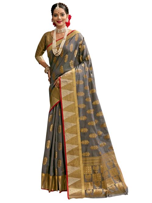 jacquard woven saree with blouse - 17611912 - Very Small Image - 1