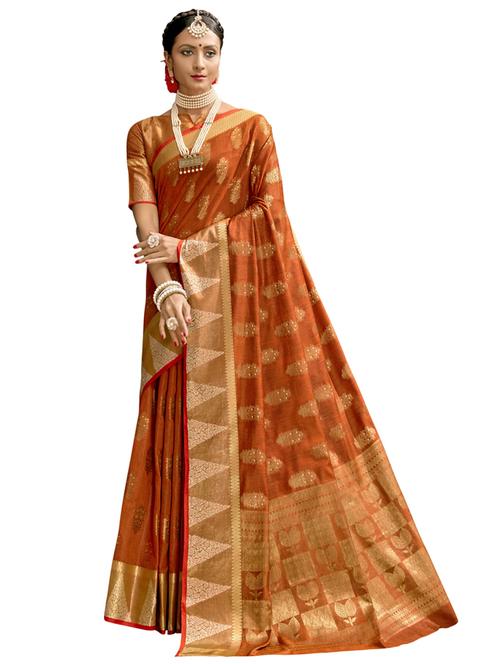 jacquard woven saree with blouse - 17611915 - Very Small Image - 1