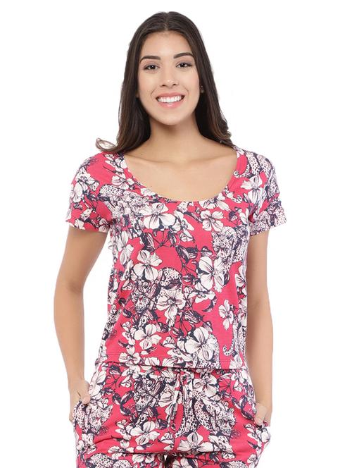 round neck floral top - 17612028 - Very Small Image - 1