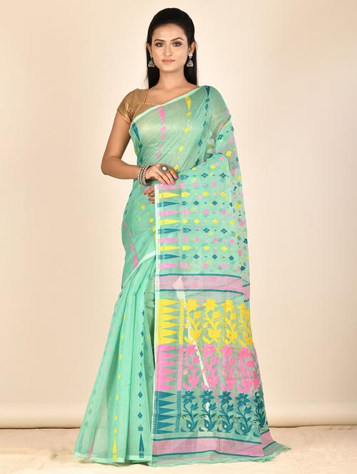 women's self design green colored saree - 17612766 - Very Small Image - 1