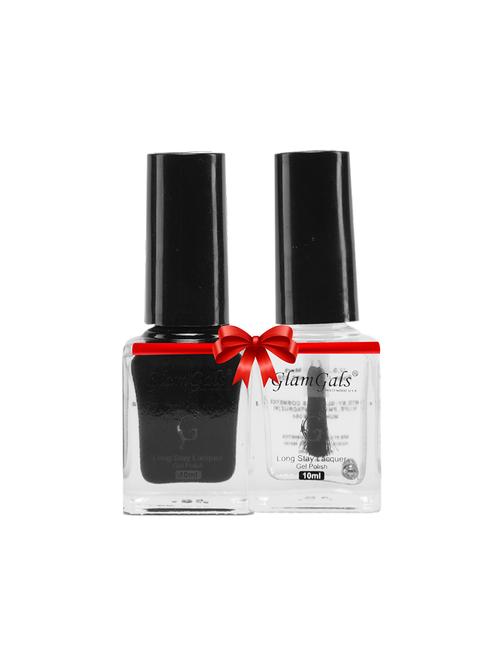 glamgals long stay lacquer pastel nail polish - night out + glossy top coat combo - 17612930 - Very Small Image - 1