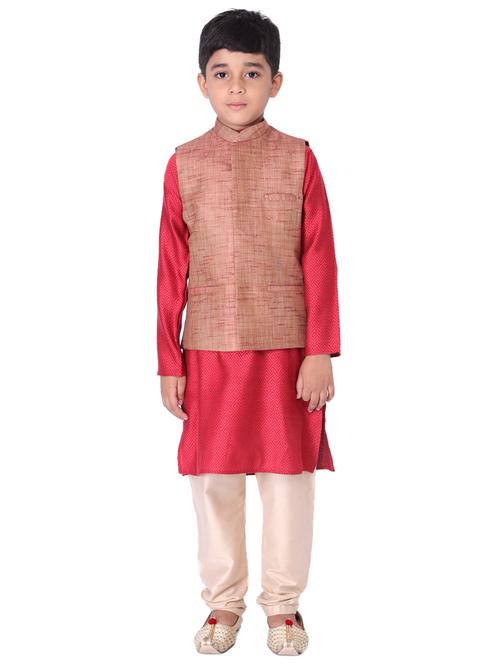 red cotton kurta sets - 17612974 - Very Small Image - 1