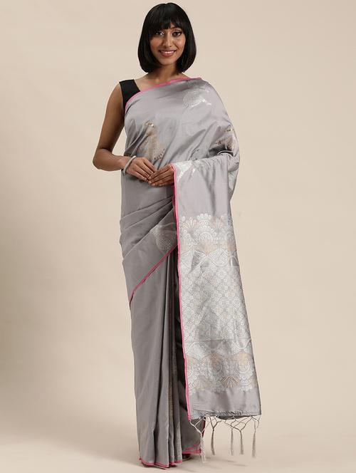 zari kanjivaram saree with blouse - 17613048 - Very Small Image - 1