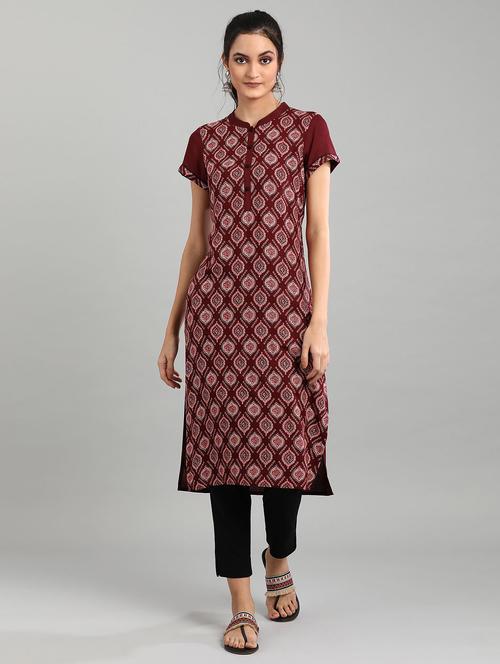 women's straight kurta - 17613316 - Very Small Image - 1