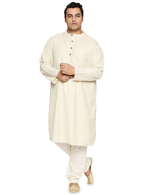 off white checkered long kurta - 17613562 - Very Small Image - 1
