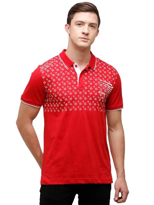 red printed polo t-shirt - 17613628 - Very Small Image - 1