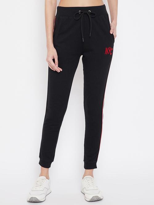 drawstring waist solid track pant - 17613663 - Very Small Image - 1