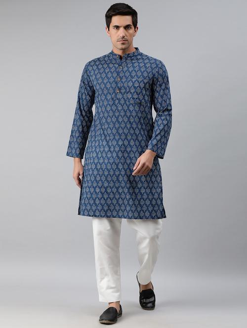 blue printed long kurta - 17613718 - Very Small Image - 1