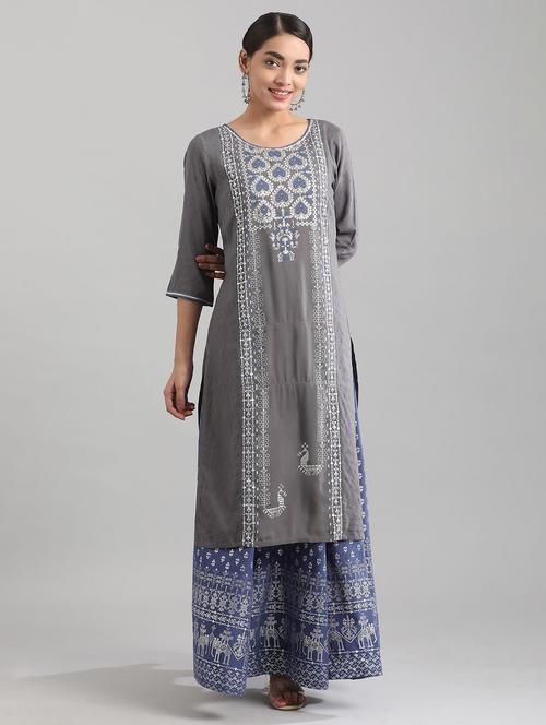 women's straight kurta - 17614205 - Very Small Image - 1