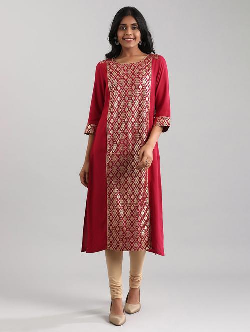 women's straight kurta - 17614240 - Very Small Image - 1