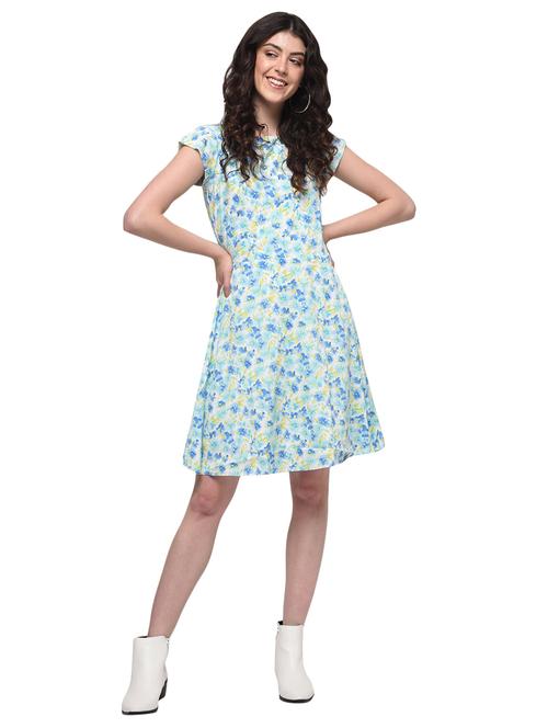 round neck floral a-line dress - 17614286 - Very Small Image - 1