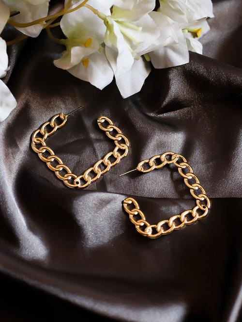 gold metal hoop earring - 17614747 - Very Small Image - 1