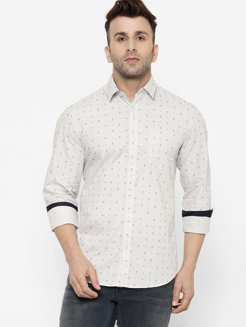 white printed casual shirt - 17614777 - Very Small Image - 1
