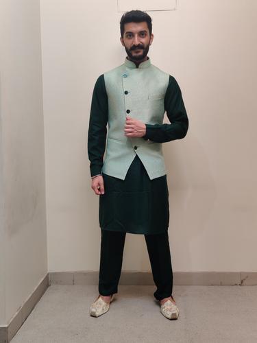 three piece kurta pajama set - 17615338 - Very Small Image - 1