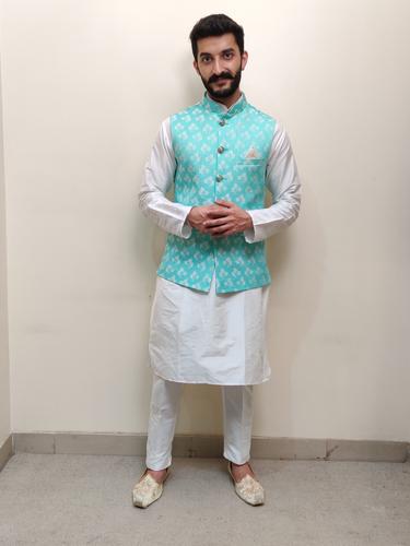 three piece kurta pajama set - 17615340 - Very Small Image - 1