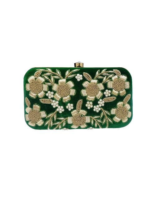 green velvet box clutch - 17615372 - Very Small Image - 1