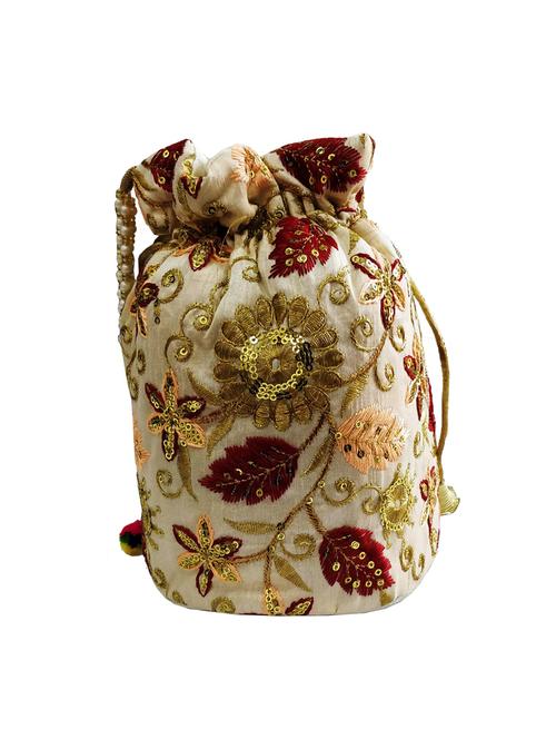 cream cotton polyester blend ethnic potli - 17615435 - Very Small Image - 1