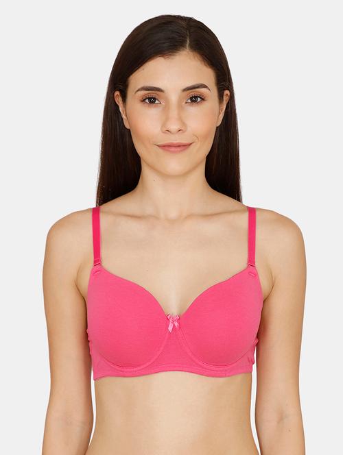 pink cotton tshirt bra - 17615783 - Very Small Image - 1