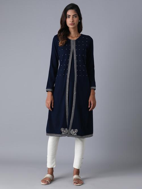 embroidered layered kurta - 17615955 - Very Small Image - 1