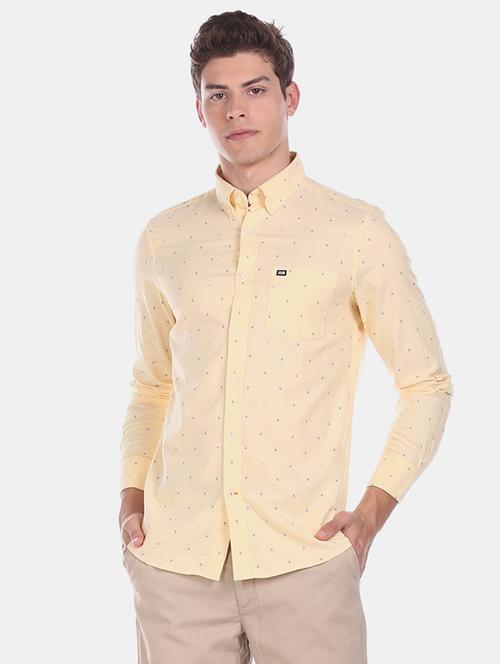 yellow printed casual shirt - 17616260 - Very Small Image - 1