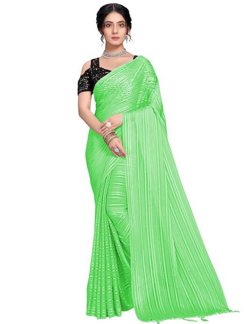 striped woven saree with blouse - 17616757 - Very Small Image - 1