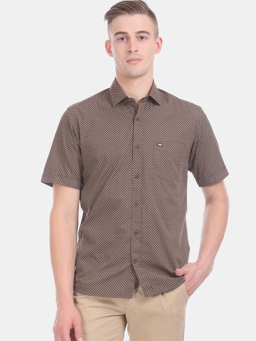 brown printed casual shirt - 17617106 - Very Small Image - 1