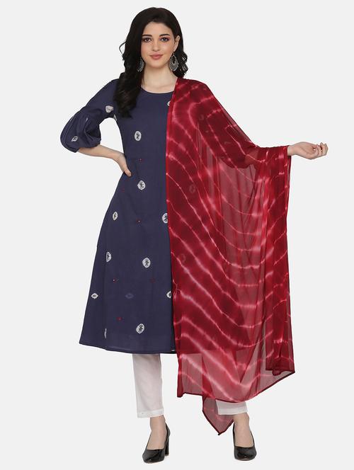 navy cotton suit set - 17617319 - Very Small Image - 1