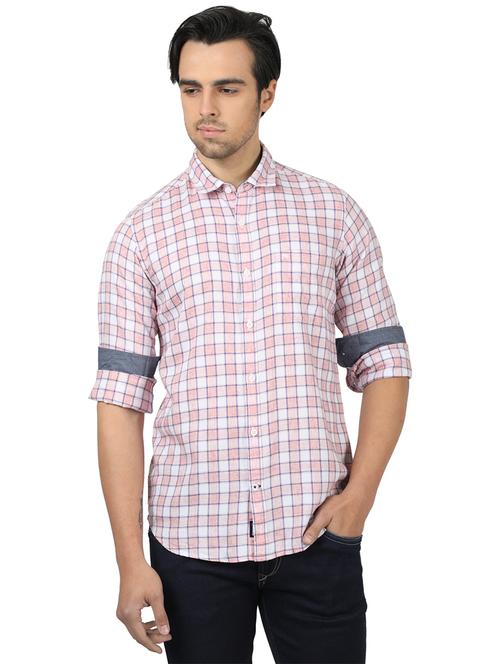pink checkered casual shirt - 17617485 - Very Small Image - 1
