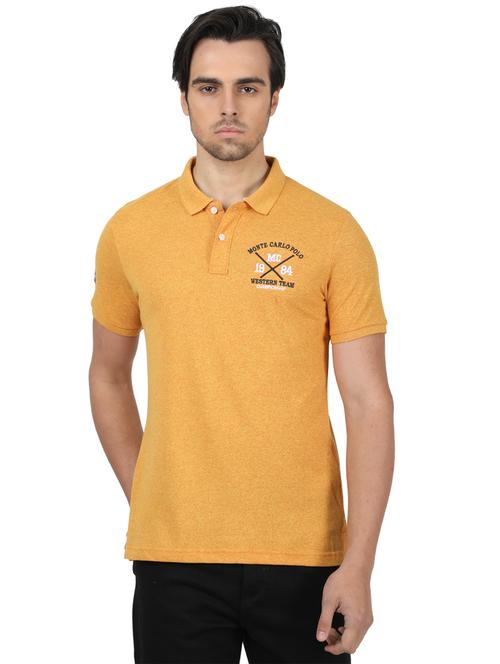 yellow printed polo t-shirt - 17617547 - Very Small Image - 1