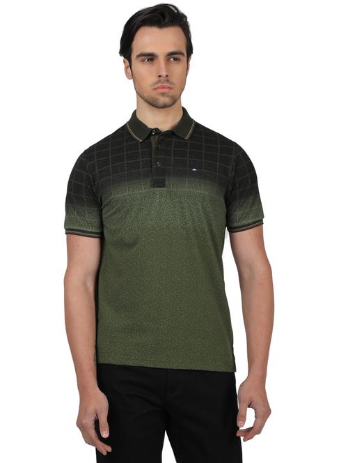 olive green checkered polo t-shirt - 17617552 - Very Small Image - 1