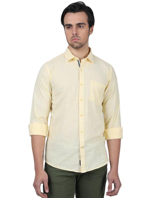 yellow solid casual shirt - 17617583 - Very Small Image - 1