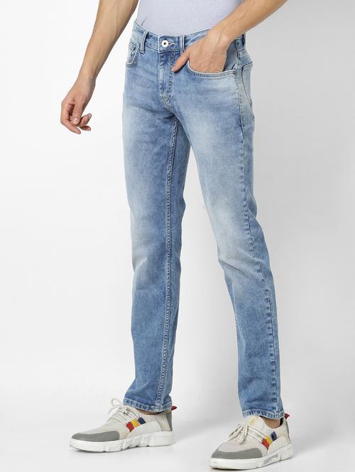 light blue washed denim jeans - 17617680 - Very Small Image - 1