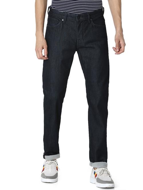 dark blue plain denim jeans - 17617681 - Very Small Image - 1