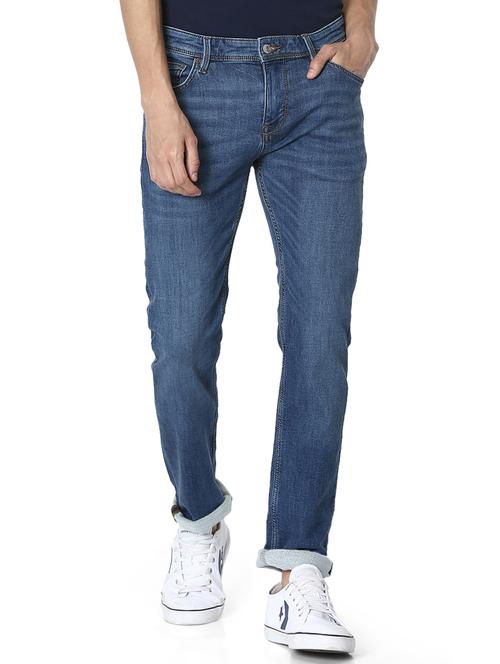 blue light washed denim jeans - 17617683 - Very Small Image - 1