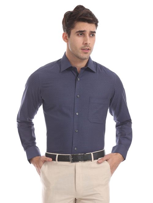 blue self design formal shirt - 17617925 - Very Small Image - 1