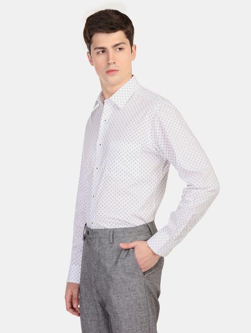 white printed formal shirt - 17618073 - Very Small Image - 1